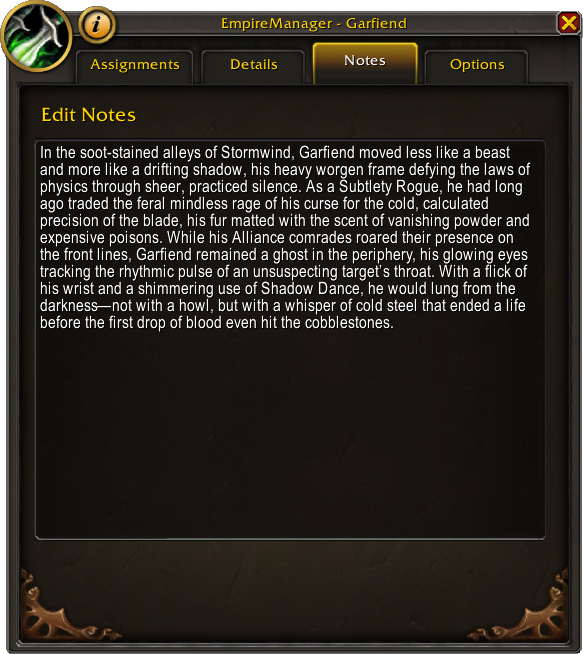Notes tab